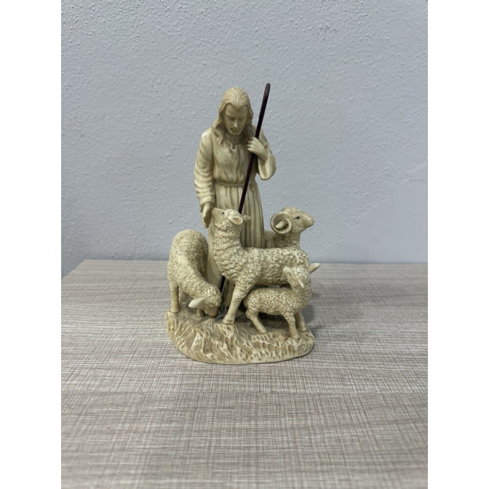 Vtg Jesus The Good Shepherd Statue Sheep 23rd Psalm Crystal Cathedral Ministries